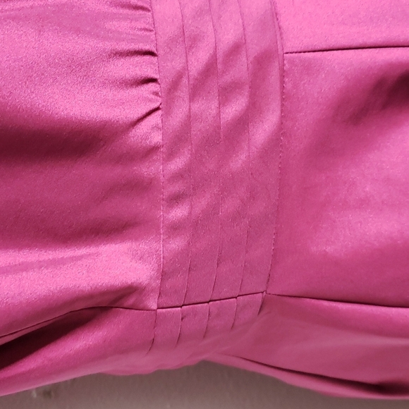 Tahari ASL Berry Red Taffeta Sheath Cocktail Dress Beaded Celeb Style Designer - Picture 9 of 12